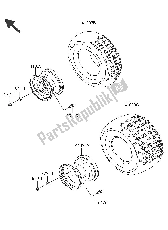 Todas las partes para Llantas de Kawasaki KFX 700 2005
