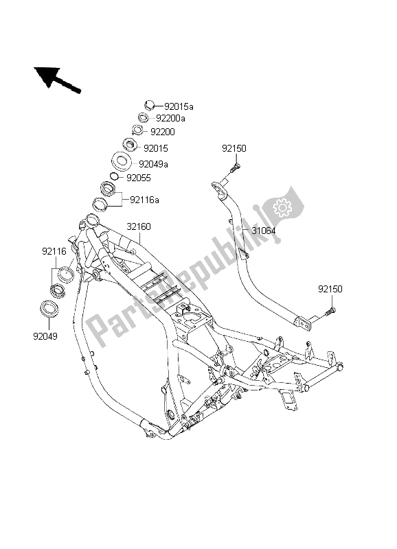 Todas las partes para Marco de Kawasaki ZRX 1200 2001