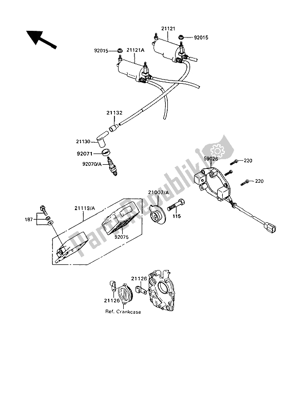 Toutes les pièces pour le Système De Mise à Feu du Kawasaki GT 550 1994