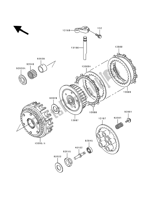 All parts for the Clutch of the Kawasaki Zephyr 550 1994