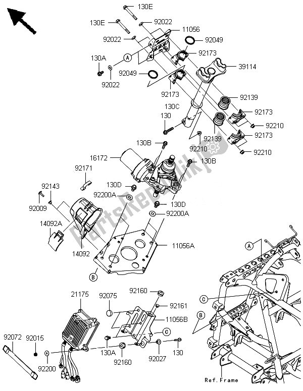 All parts for the Steering Shaft of the Kawasaki Brute Force 750 4X4I Epsgef 2014