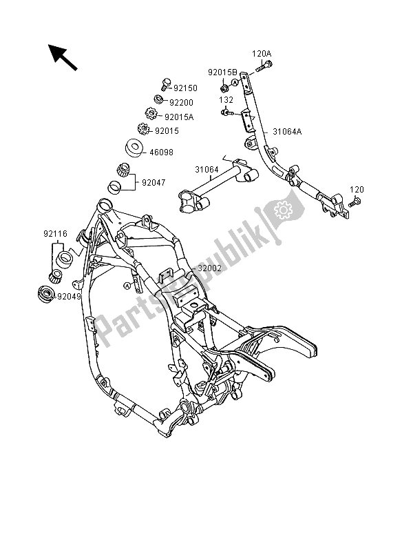 Todas as partes de Quadro, Armação do Kawasaki VN 15 1500 1995