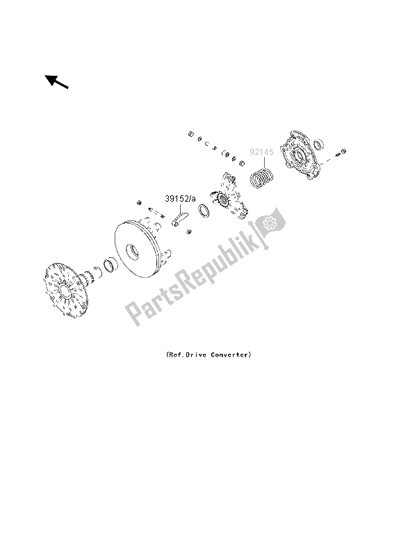 Toutes les pièces pour le Pièces Optionnelles (convertisseur D'entraînement) du Kawasaki KVF 300 4X4 2001