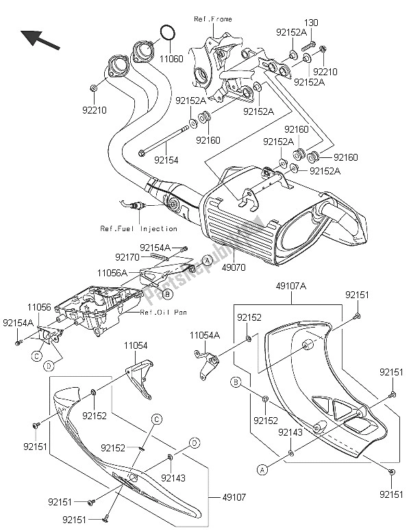 All parts for the Muffler(s) of the Kawasaki Versys 650 ABS 2016