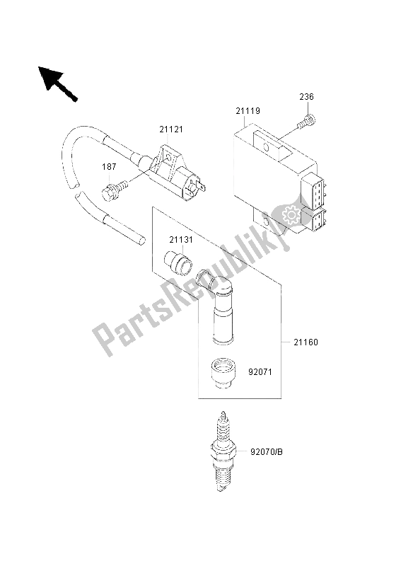 Tutte le parti per il Sistema Di Accensione del Kawasaki Eliminator 125 2000