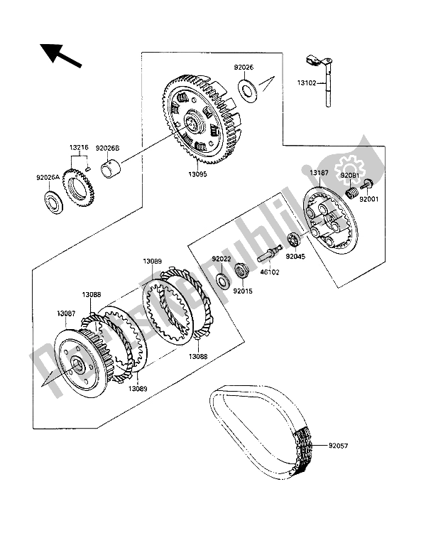 Tutte le parti per il Frizione del Kawasaki GPZ 500S 1987