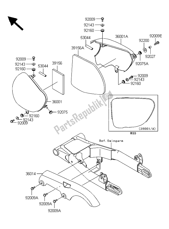 All parts for the Side Covers & Chain Covers of the Kawasaki W 650 2006