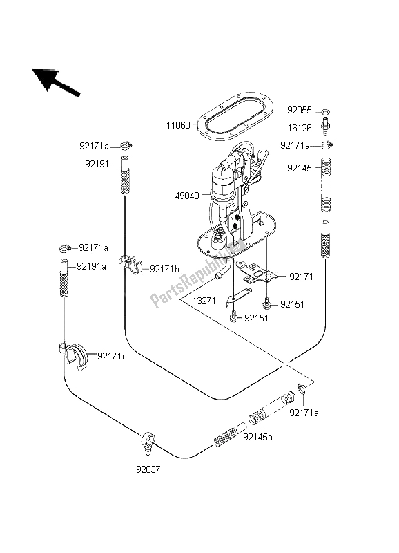 Tutte le parti per il Pompa Di Benzina del Kawasaki Ninja ZX 12R 1200 2001