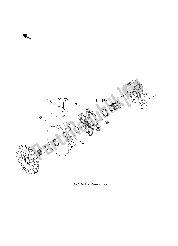 All parts for the Optional Parts (drive Converter) of the Kawasaki KVF 650 4X4 2003