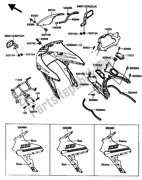 Todas las partes para Cubierta de Kawasaki ZX 10 1000 1989