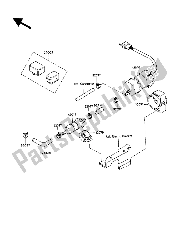 Todas as partes de Bomba De Combustivel do Kawasaki ZXR 750 1989