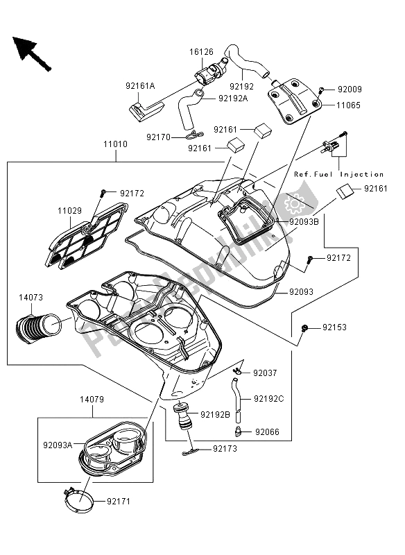 Tutte le parti per il Filtro Dell'aria del Kawasaki Versys 650 2013