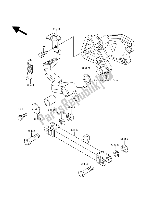 Tutte le parti per il Pedale Del Freno del Kawasaki ZZ R 600 1993