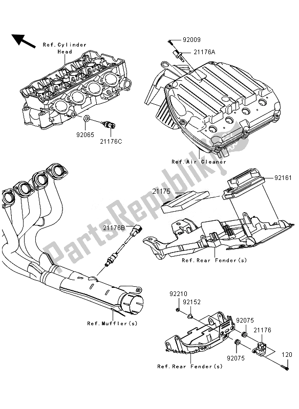 Todas as partes de Injeção De Combustível do Kawasaki Ninja ZX 6R 600 2010