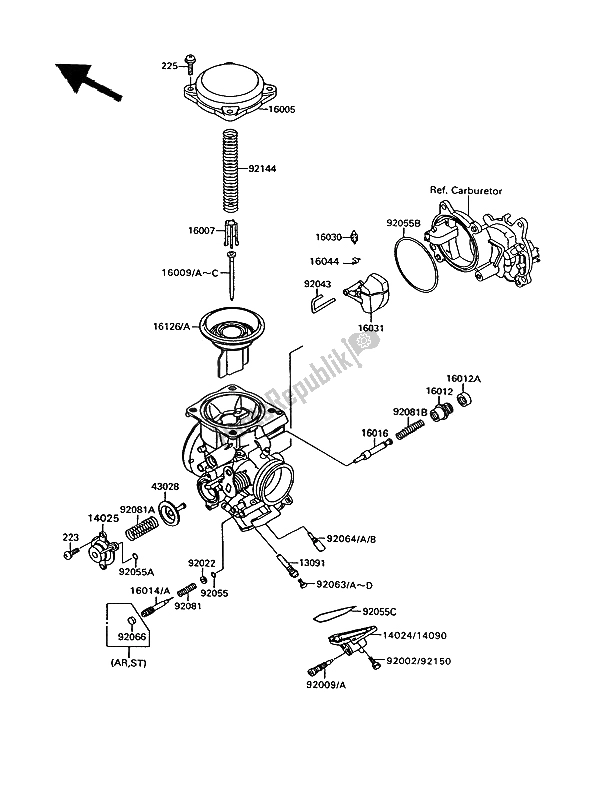 Tutte le parti per il Parti Del Carburatore del Kawasaki VN 15 1500 1994