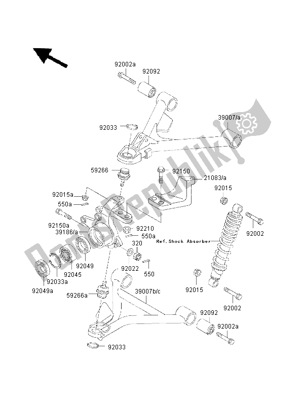 Wszystkie części do Przednie Zawieszenie Kawasaki KLF 300 4X4 2000