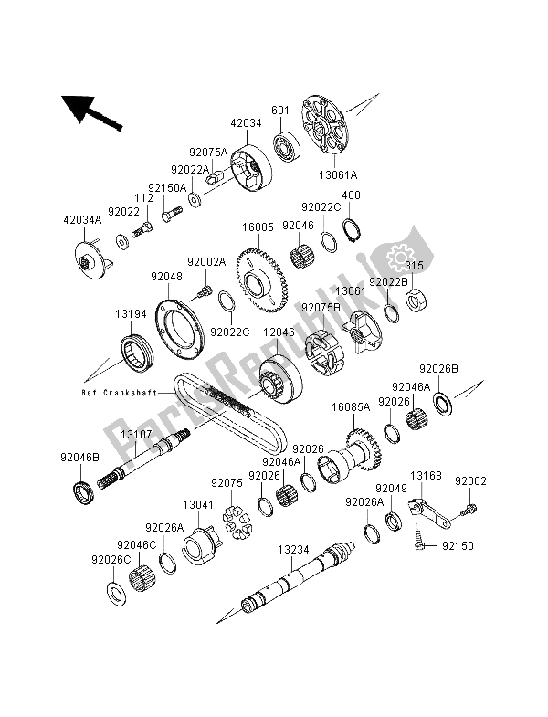 All parts for the Balancer of the Kawasaki GPZ 1100 1998