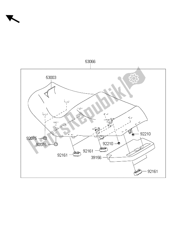 All parts for the Seat of the Kawasaki 1400 GTR ABS 2015