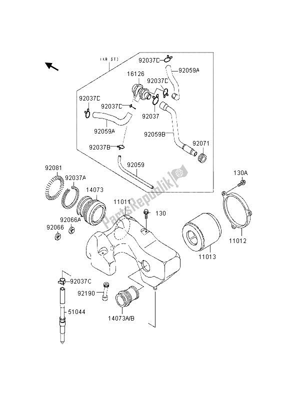 All parts for the Air Cleaner of the Kawasaki EN 500 1995