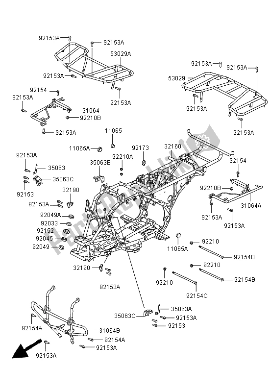 Tutte le parti per il Telaio del Kawasaki KVF 300 2013