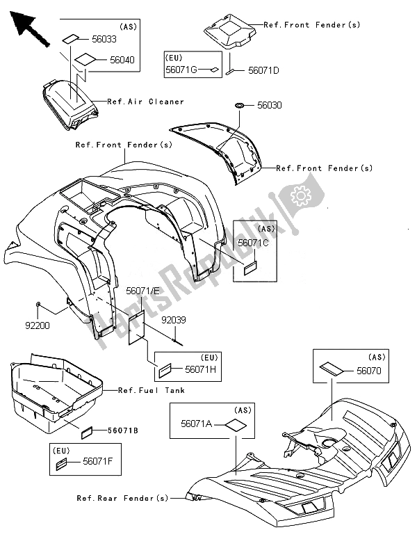 All parts for the Labels of the Kawasaki Brute Force 750 4X4I Epsgef 2014