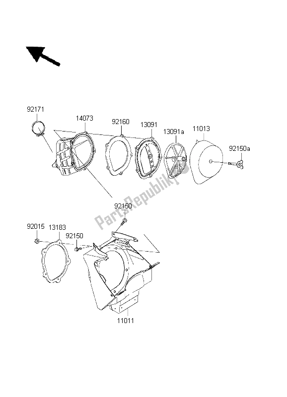 Tutte le parti per il Filtro Dell'aria del Kawasaki KX 125 2003
