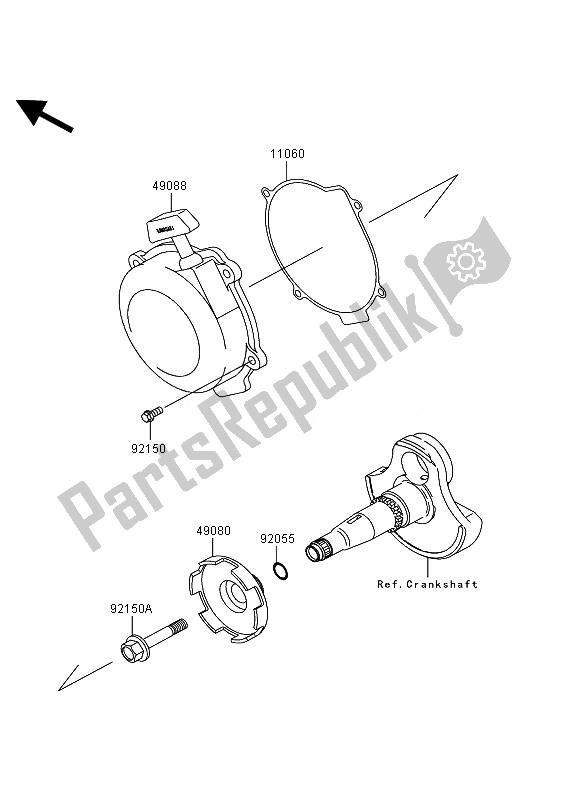 Todas las partes para Arrancador De Retroceso (vf360ae607661) de Kawasaki KVF 360 4X4 2010