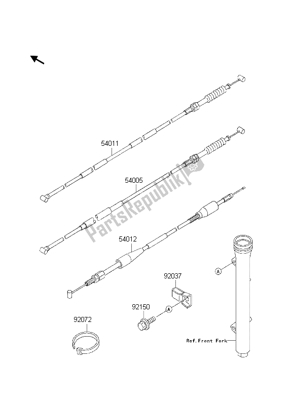 All parts for the Cables of the Kawasaki KX 60 2002