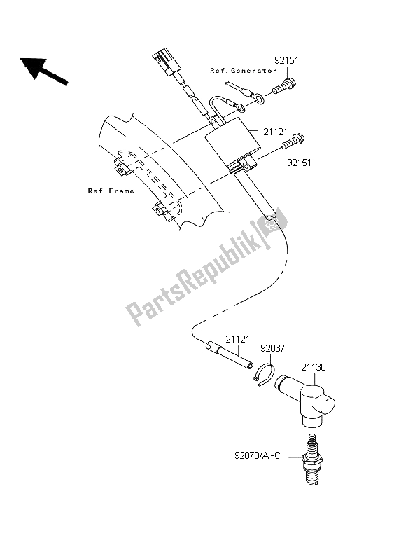 All parts for the Ignition System of the Kawasaki KX 125 2008