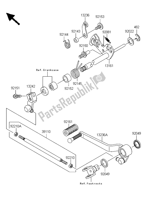 Todas las partes para Mecanismo De Cambio De Marcha de Kawasaki Z 750S 2006