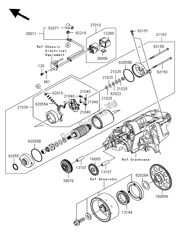 Toutes les pièces pour le Démarreur (er650ae046804) du Kawasaki ER 6F ABS 650 2007