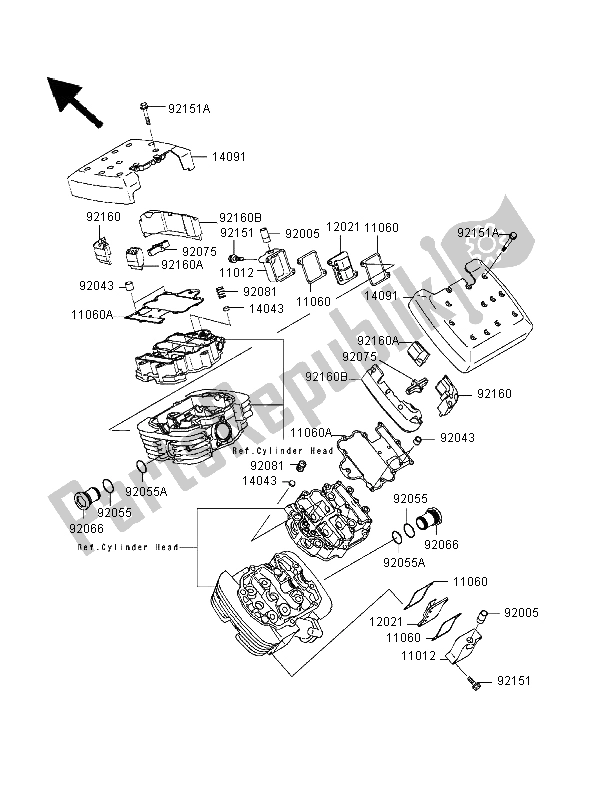 Wszystkie części do Cylinder Kawasaki VN 1500 Classic Tourer 1998