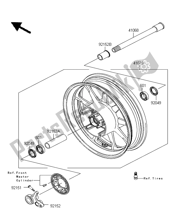 Toutes les pièces pour le Moyeu Avant du Kawasaki VN 1700 Voyager Custom ABS 2012