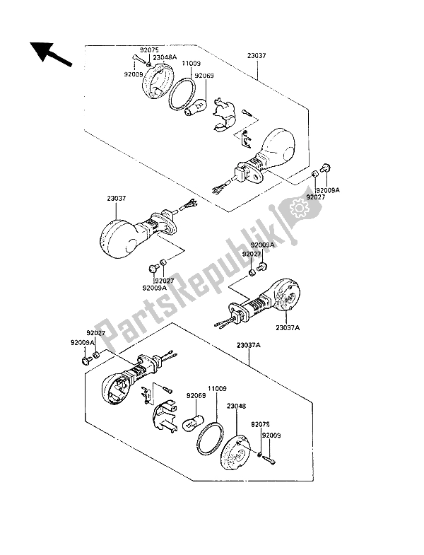 Todas las partes para Señales De Giro de Kawasaki LTD 450 1989