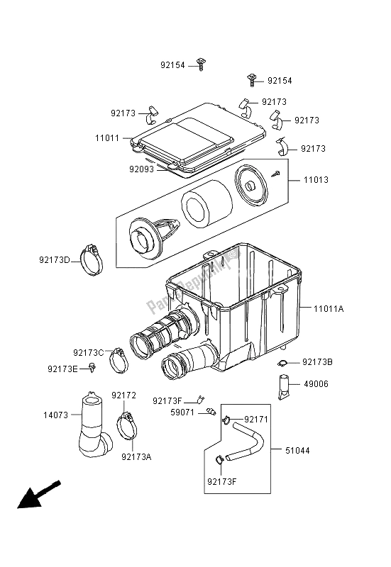 Toutes les pièces pour le Purificateur D'air du Kawasaki KVF 300 2013