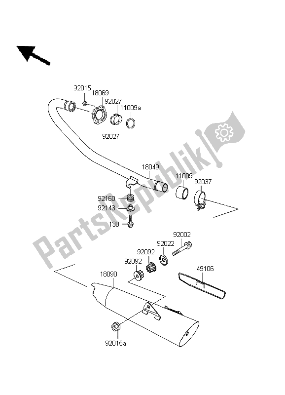 Todas las partes para Silenciador de Kawasaki Eliminator 125 1999