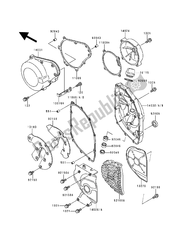 All parts for the Engine Cover(s) of the Kawasaki ZZ R 600 1994