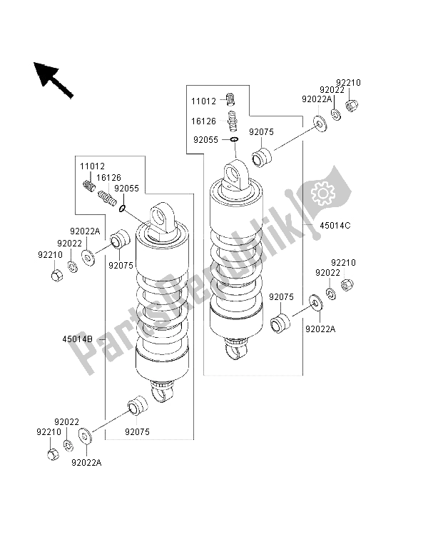 All parts for the Suspension & Shock Absorber of the Kawasaki VN 1500 Classic Tourer FI 2003