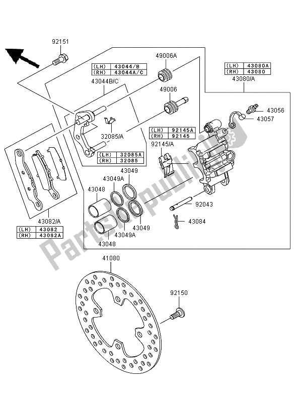 Tutte le parti per il Freno Anteriore del Kawasaki KVF 650 4X4 2006