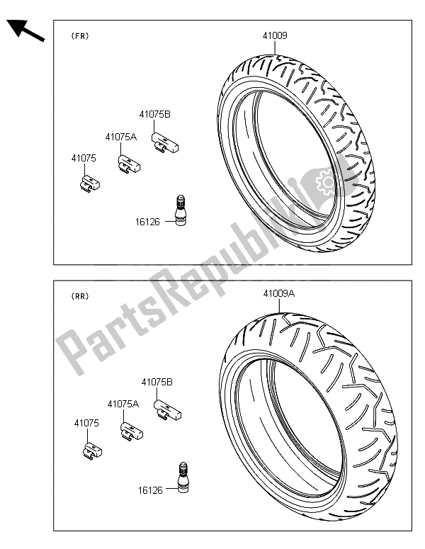 All parts for the Tires of the Kawasaki Ninja ZX 6R 600 2014