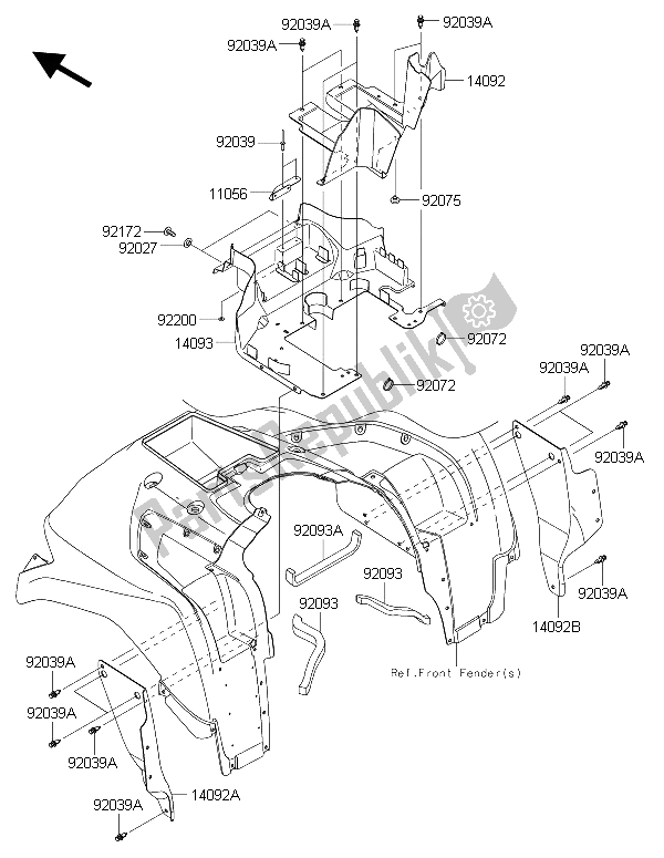 All parts for the Flap of the Kawasaki Brute Force 750 4X4I EPS HFF 2015