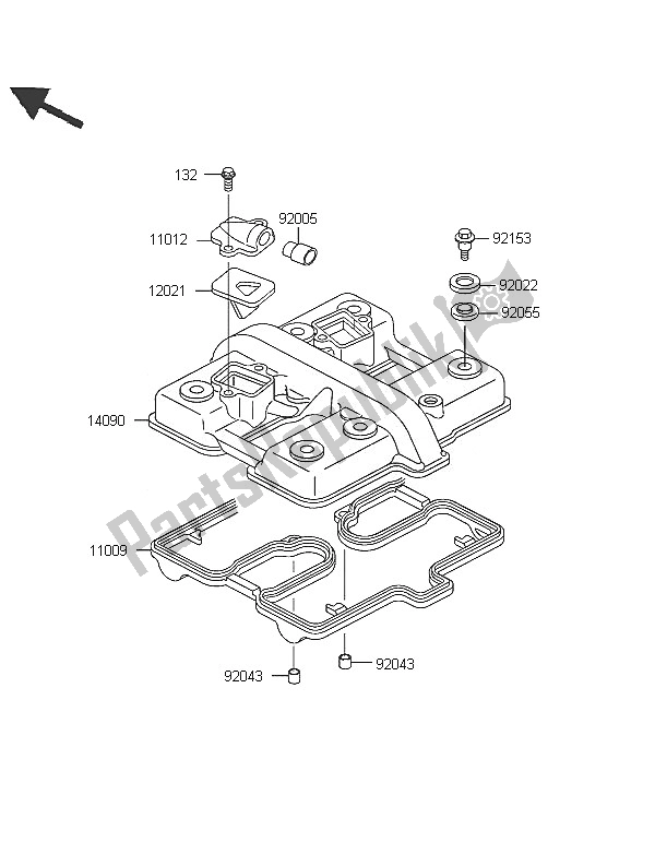 Tutte le parti per il Coperchio Della Testata del Kawasaki ER 5 500 2005