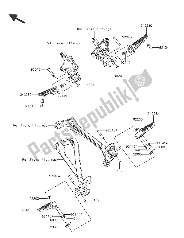 Wszystkie części do Podnó? Ki Kawasaki Ninja ZX 10R ABS 1000 2016