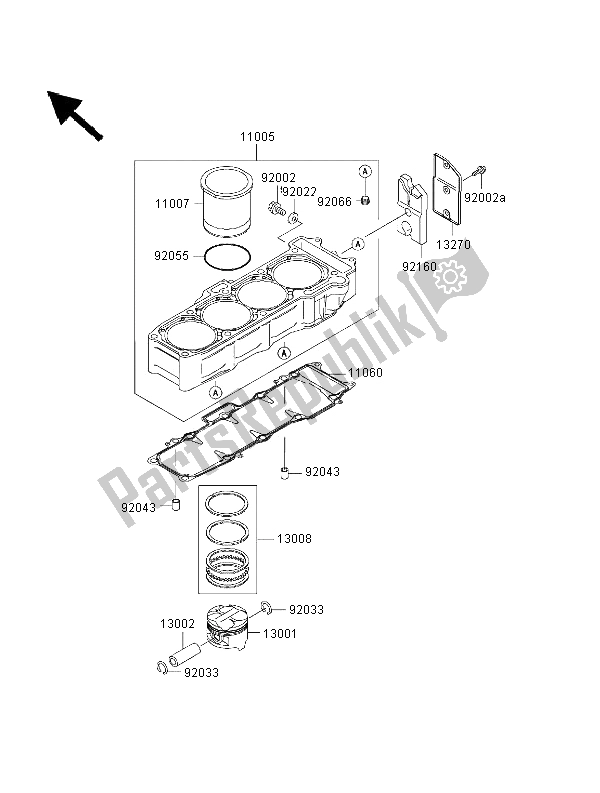 Toutes les pièces pour le Cylindre Et Piston (s) du Kawasaki Ninja ZX 7R 750 2000