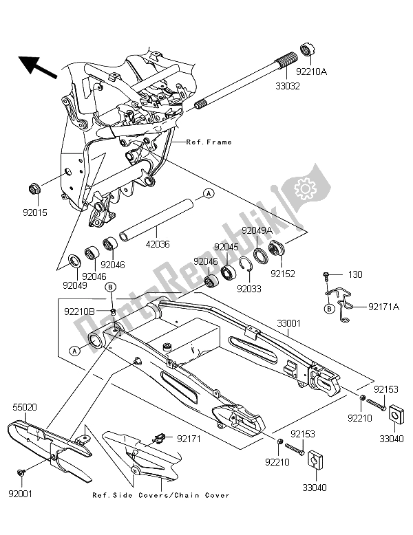 Todas las partes para Basculante de Kawasaki Z 750R ABS 2011