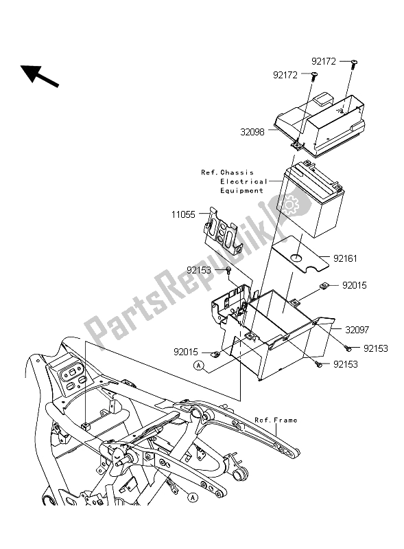 Tutte le parti per il Custodia Della Batteria del Kawasaki VN 1700 Classic ABS 2012
