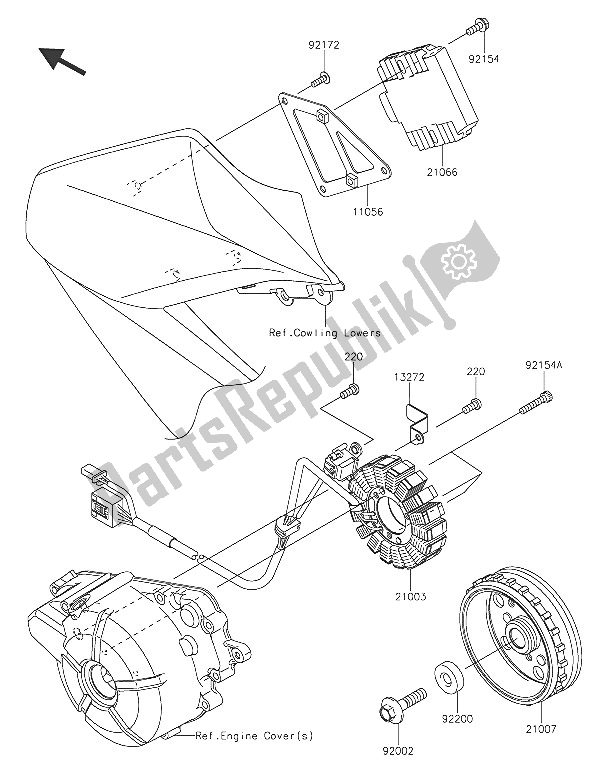 Wszystkie części do Generator Kawasaki Z 300 ABS 2016