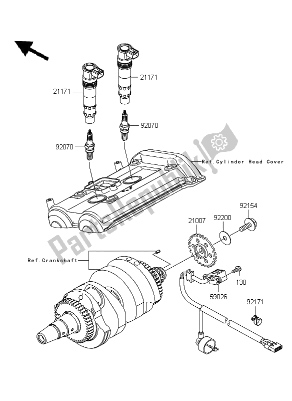 Wszystkie części do Sytem Zap? Onu Kawasaki ER 6F 650 2009