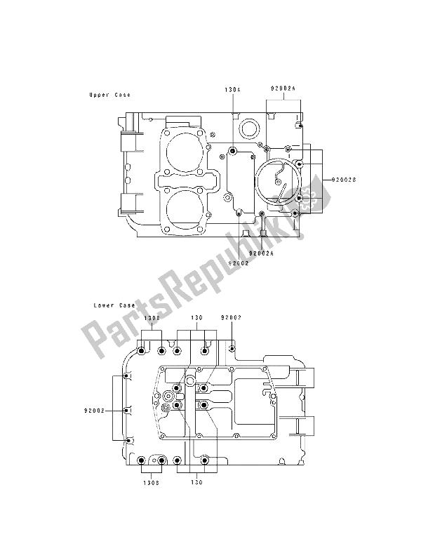 Tutte le parti per il Modello Del Bullone Del Basamento del Kawasaki KLE 500 1991