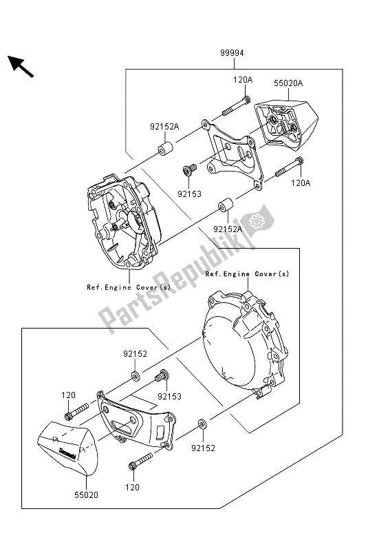 Todas las partes para Accesorio (protector Del Motor) de Kawasaki Ninja ZX 10R 1000 2013